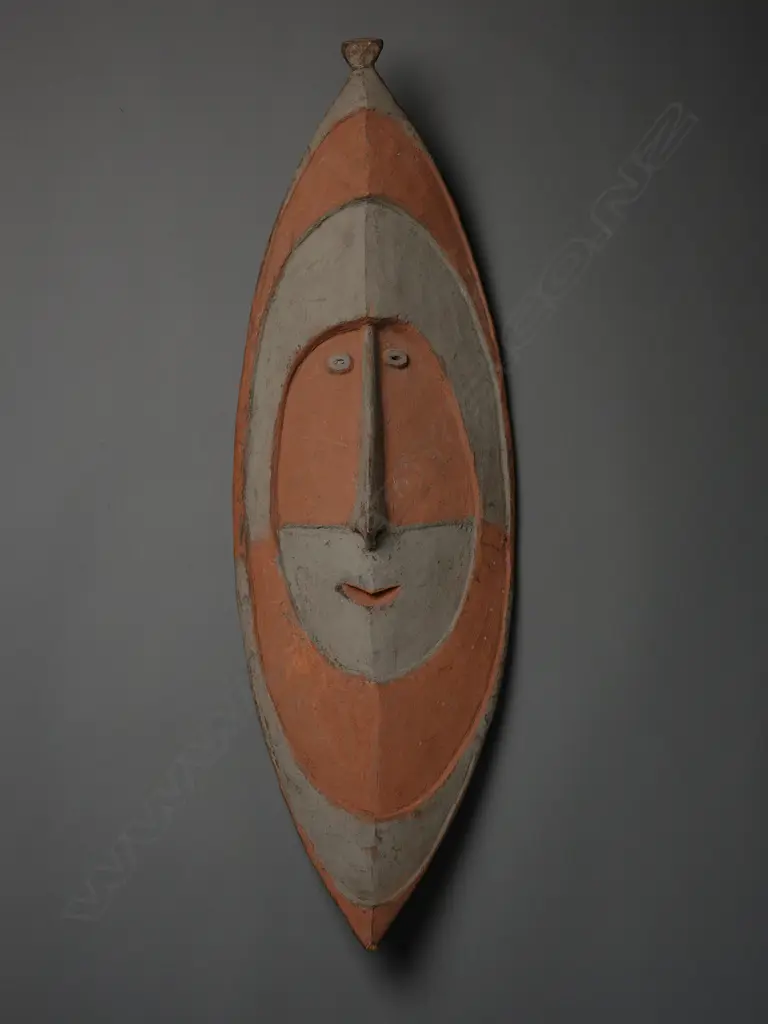 Papua New Guinean wood/ochre mask, Image 1++